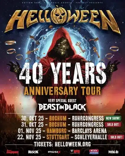 HELLOWEEN starten ihre 40 Years Anniversary Tour 2025 in Luxemburg – mit neuem Album Giants and Monsters und voller Power!