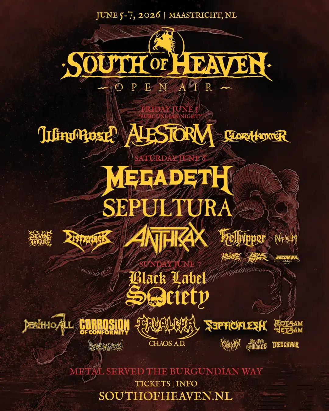 South of Heaven Open Air Maastricht präsentiert finale Bandwelle und kündigt zusätzlichen Festivaltag an