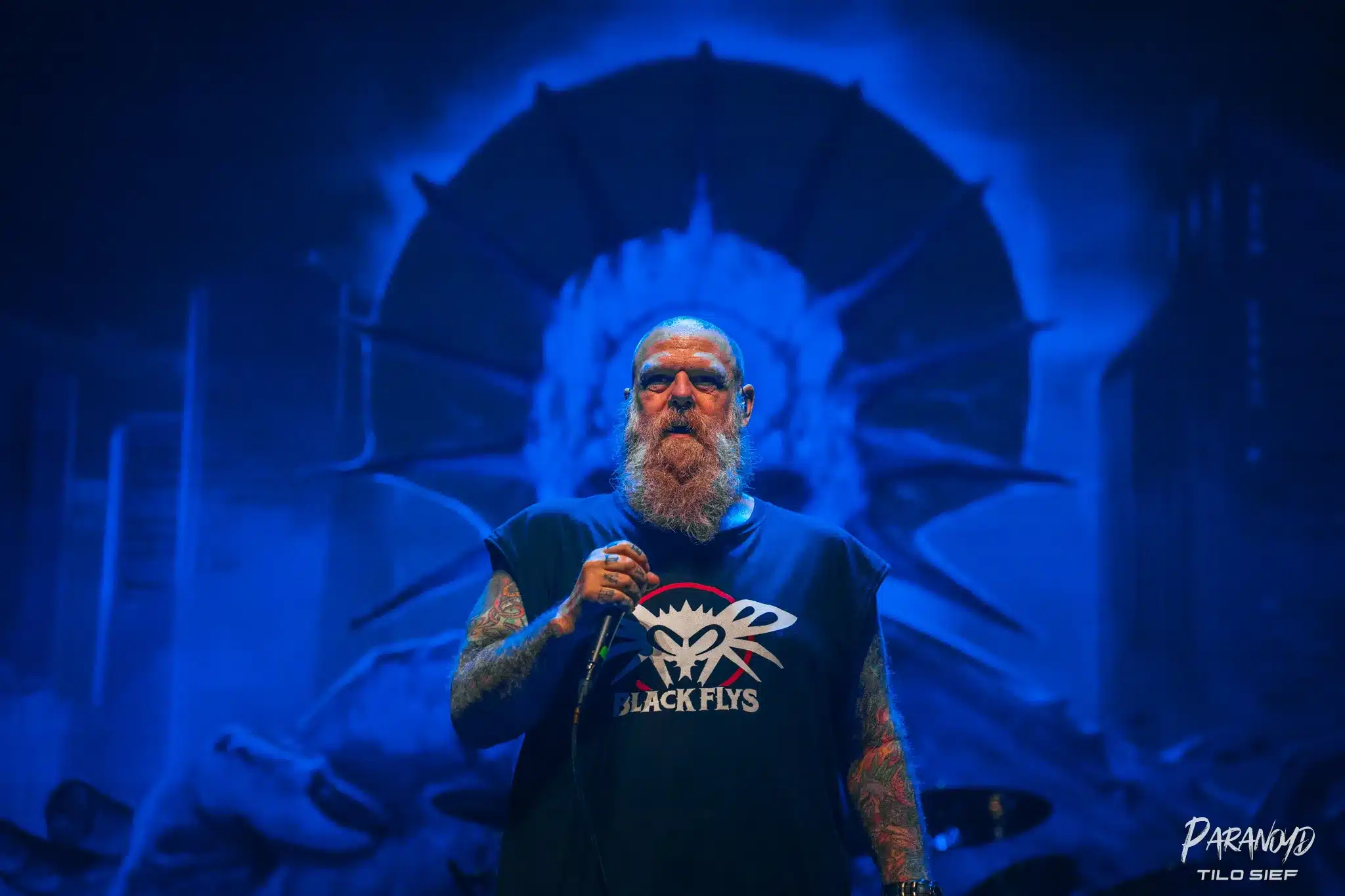 Exodus bei der Show live auf der Bühne beim Konzert in Essen © Tilo Sief