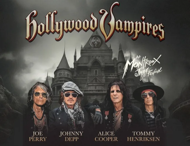 Hollywood Vampires im Scheinwerferlicht beim Konzert © Marc Blessing