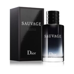 Flaska av Dior Sauvage Eau de Toilette, en kraftfull och frisk maskulin doft.