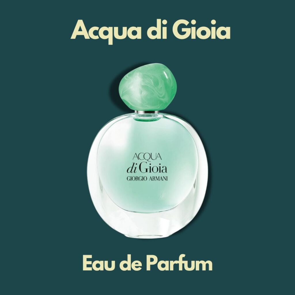 Armani Acqua di Gioia Eau de Parfum presenteras med parfymflaska.