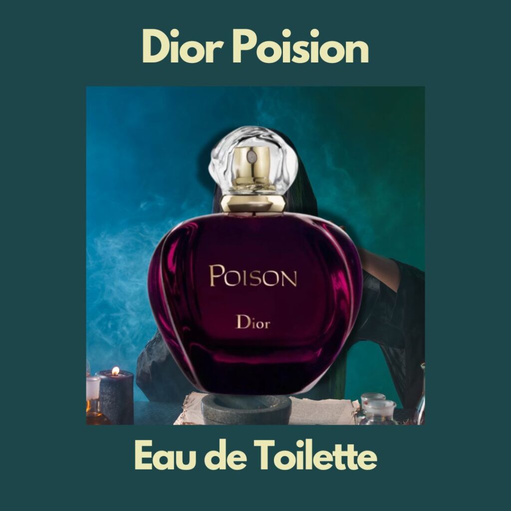 Dior Poision parfym presenteras framför en vacker dam som blandar häxblandningar vilket symboliserar Dior Poision unika och djärva doft.