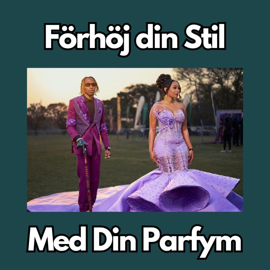 Ett par med lila outfits som skapar en unik och elegant look, vilket väcker uppmärksamhet.