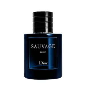 Flaska av Dior Sauvage Elixir, en intensiv och kryddig doft med inslag av lavendel, kanel och sandelträ.