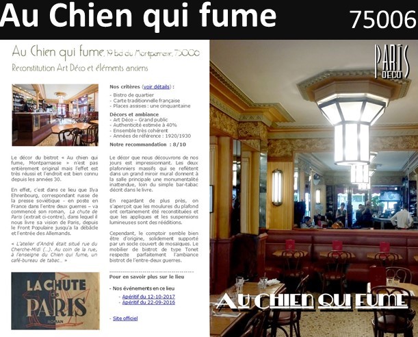 Restaurants bars caf s Association Paris Art Deco Society