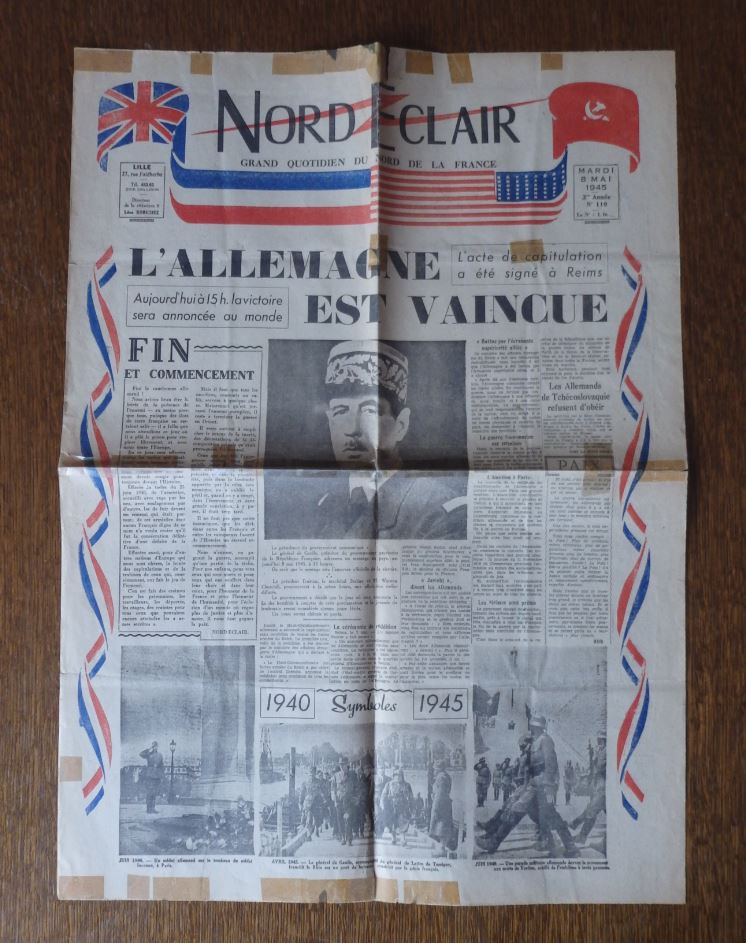 Journal Nord Eclaire du 8 mais 1945