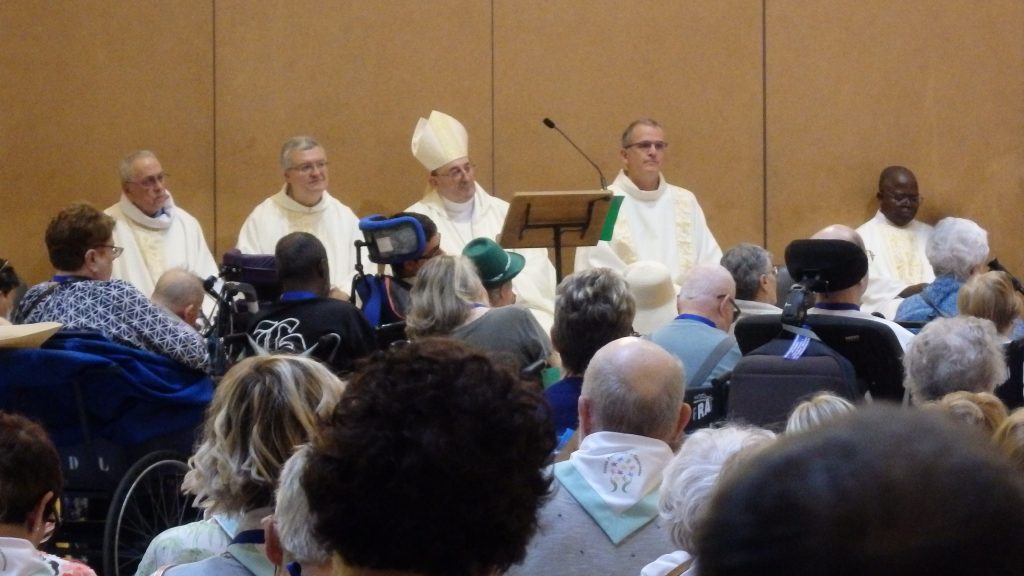 Les UP de Mouscron & des 5 Clochers à Lourdes, 18 juillet 2024 - La messe d'ouverture