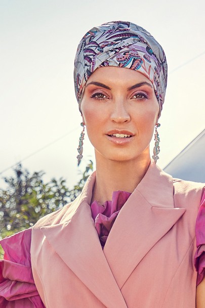 sapphire-printed-rainforrest turban i serien boho spirit