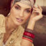 Boho spirit Sapphire boho turban printed flowerpot red kemo turban