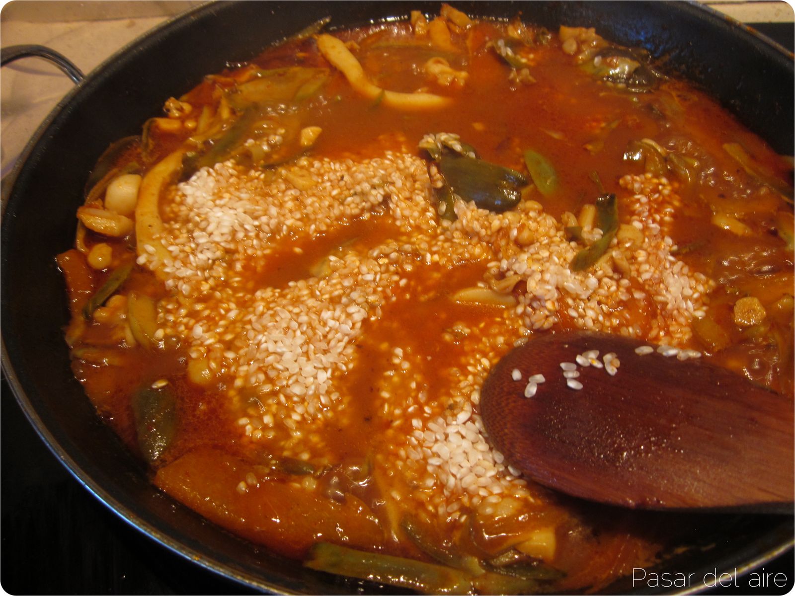 Arroz con sepia, alcachofa y pimiento - Arroz