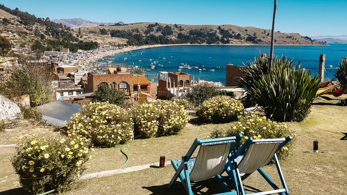 view of Lake Titicaca inn Copacabana bolivia