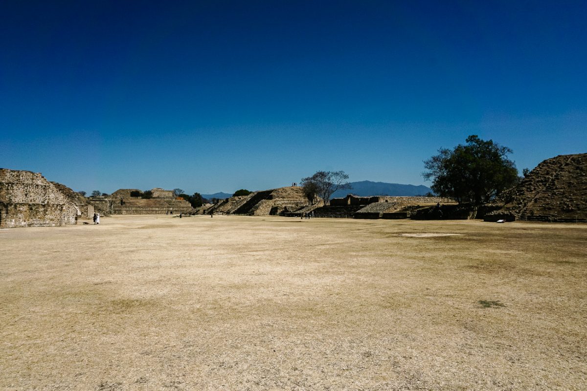 The central plaza, ruins near Oaxaca