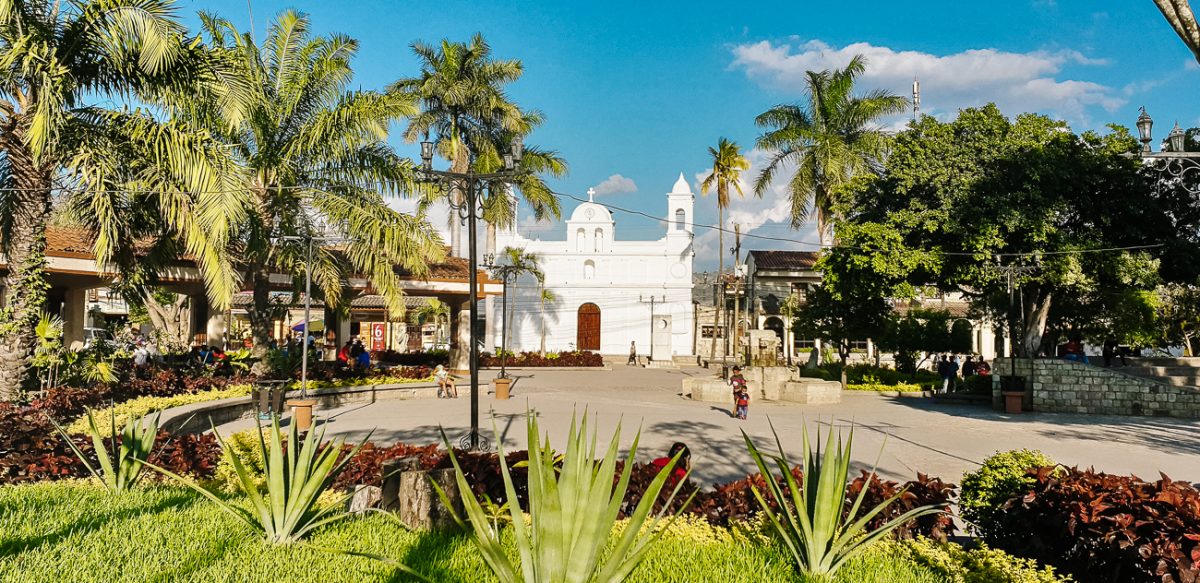 Main square in Copan Honduras.