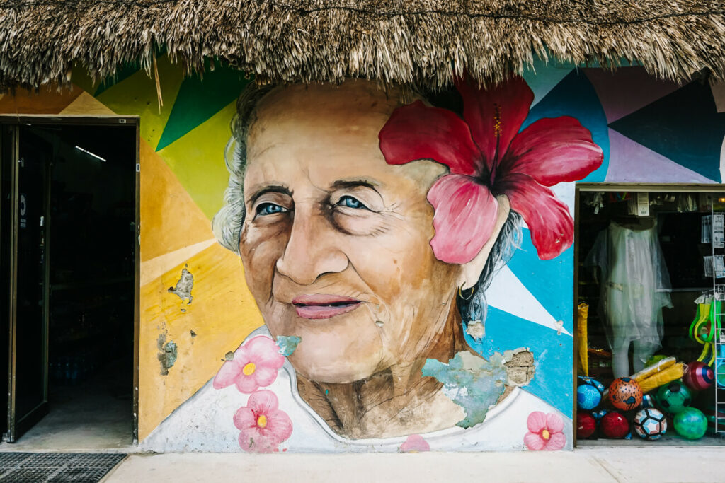 Street art on the beach of Isla Holbox, one of my top Mexico travel tips. 