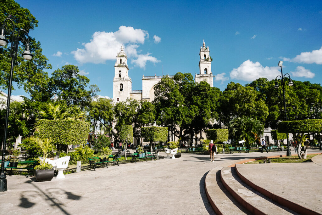 Het centrale plein van Mérida.