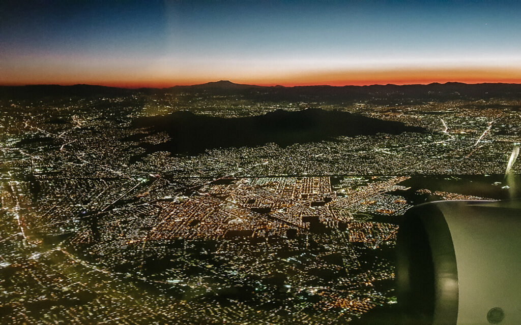 View of Mexico City from the plane.