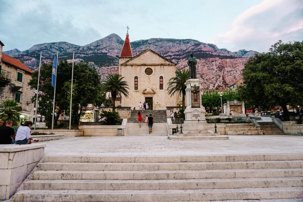 cathedral St Marco on central square of Makarska