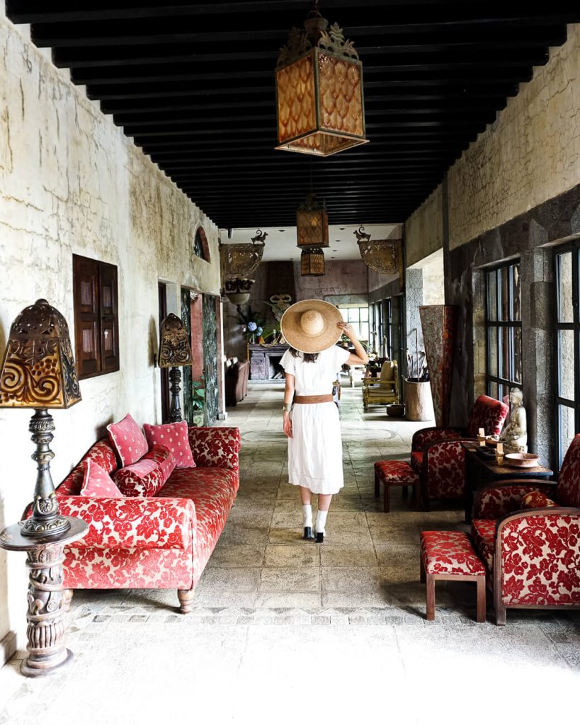 Deborah inside Casa Prana with beautiful interior