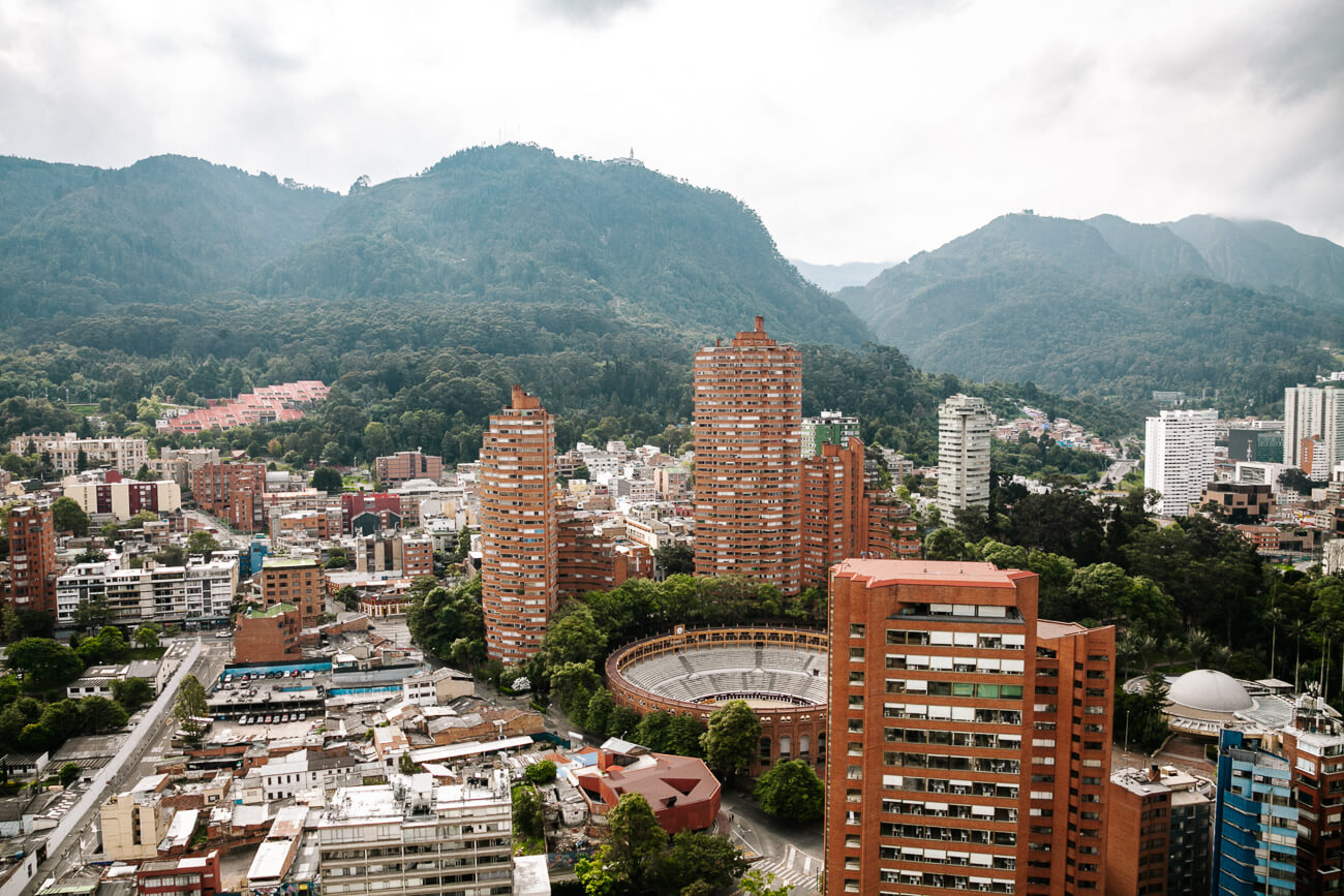 uitzicht vanaf Tequendama Suites hotel in Bogota