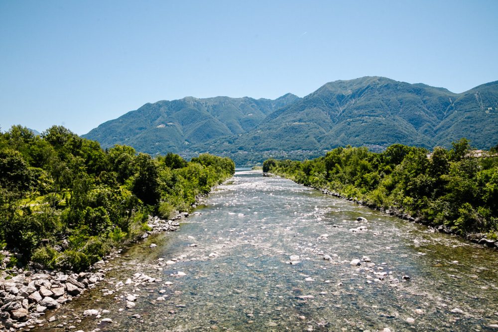 uitzicht op Maggia rivier