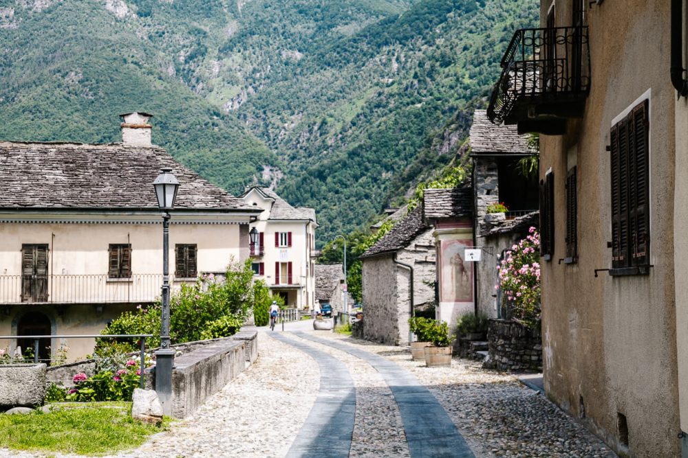 streets in the maggia valley in Ticino Zwitserland