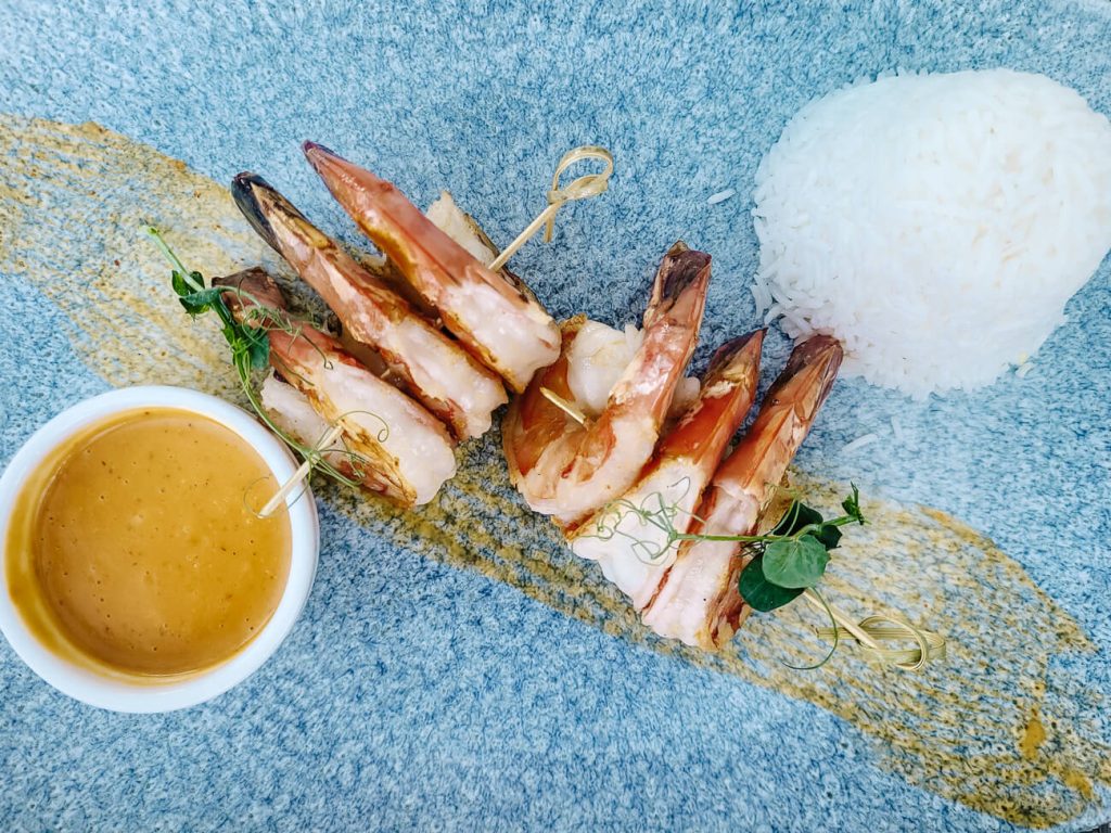 shrimp dish in restaurant Blu in Locarno