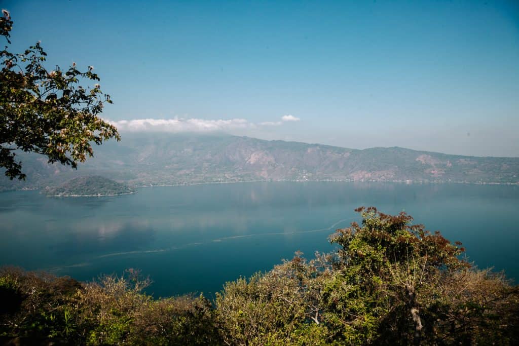 Coatepeque lake, one of the scenic things to do in Santa Ana El Salvador. 