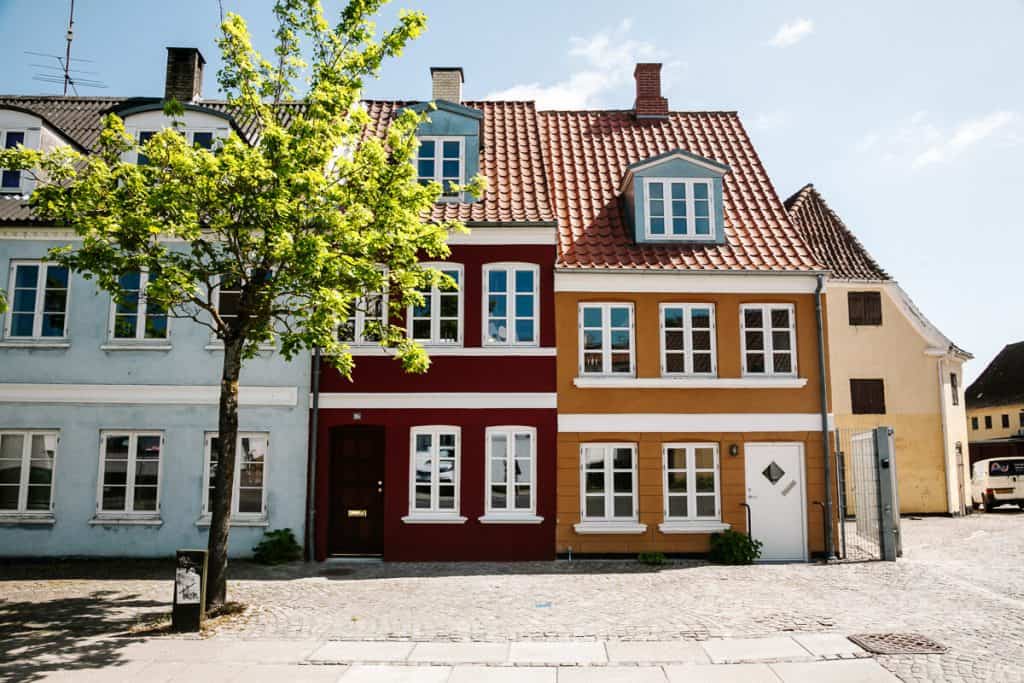 Colorful houses in Faaborg.