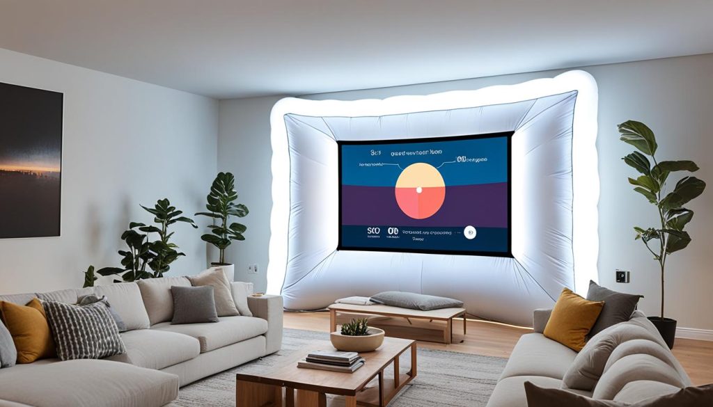Tips for using inflatable screen indoors