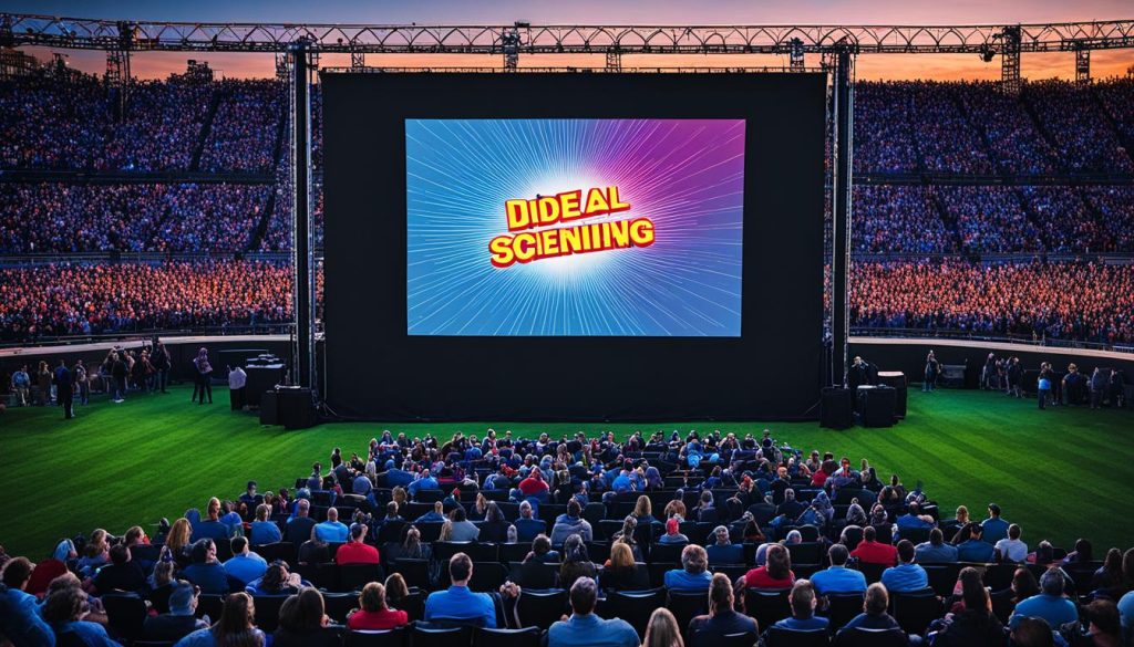 optimal outdoor movie screen size