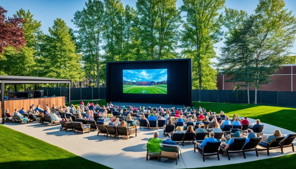 outdoor movie screen size