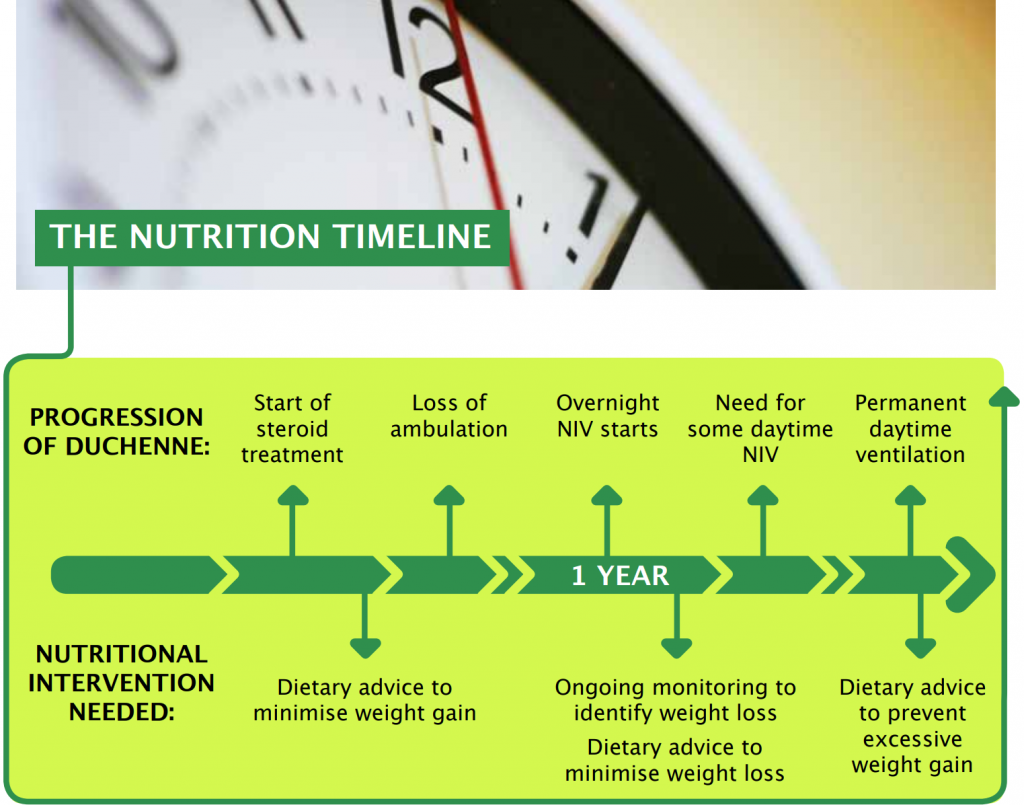 Nutrition timeline image of scales with text beneath 