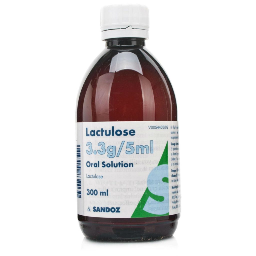 A bottle of lactulose for constipation