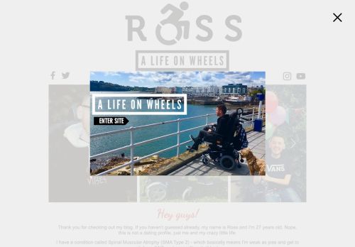 Screenshot of Ross' A Life On Wheels website