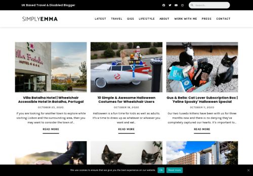 Screenshot of Simply Emma's website