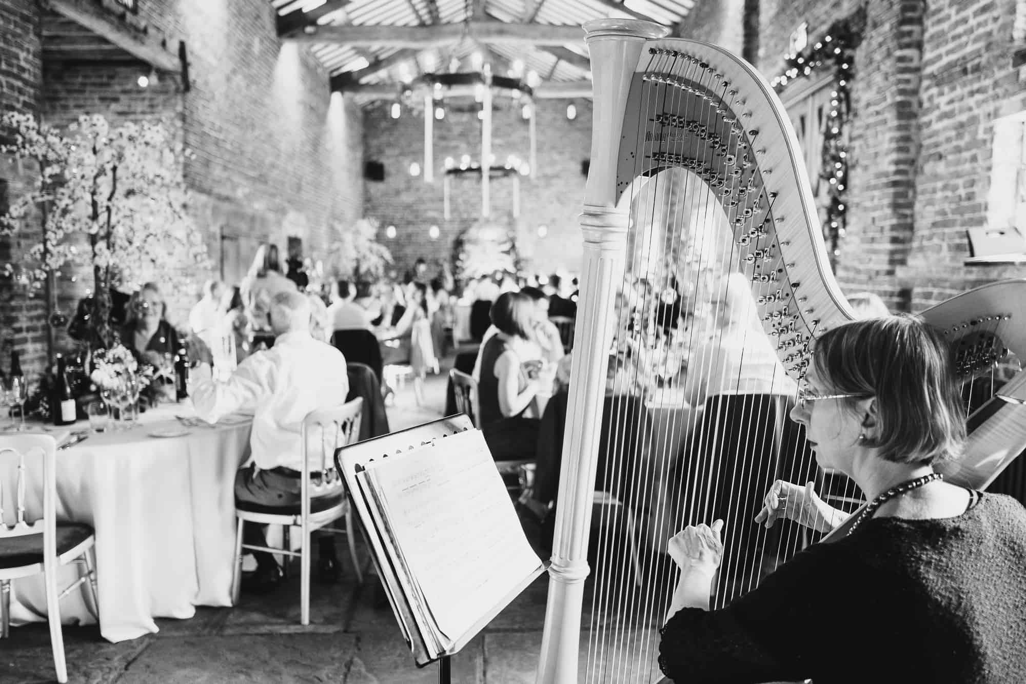 harpist at the meols hall reception