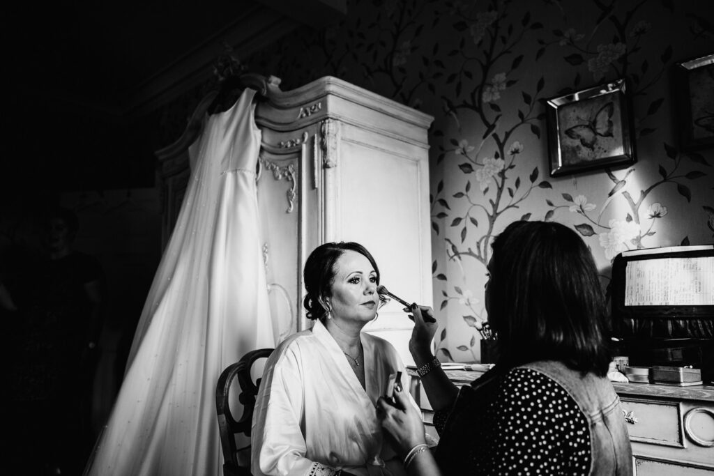 bridal prepartions and makeup at eaves hall in lancashire