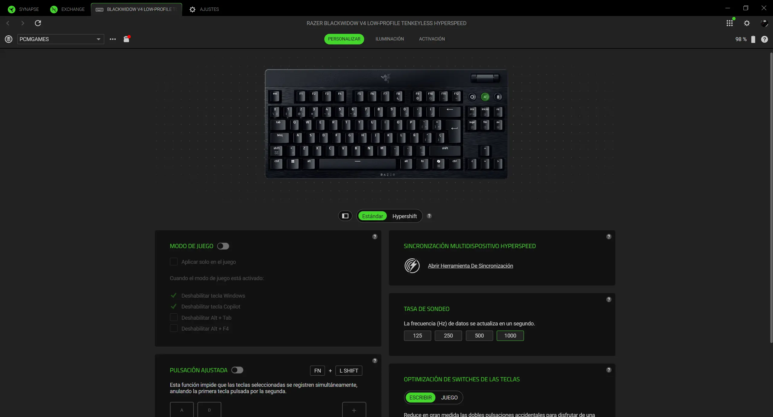 Razer BlackWidow V4 Low-Profile Tenkeyless HyperSpeed