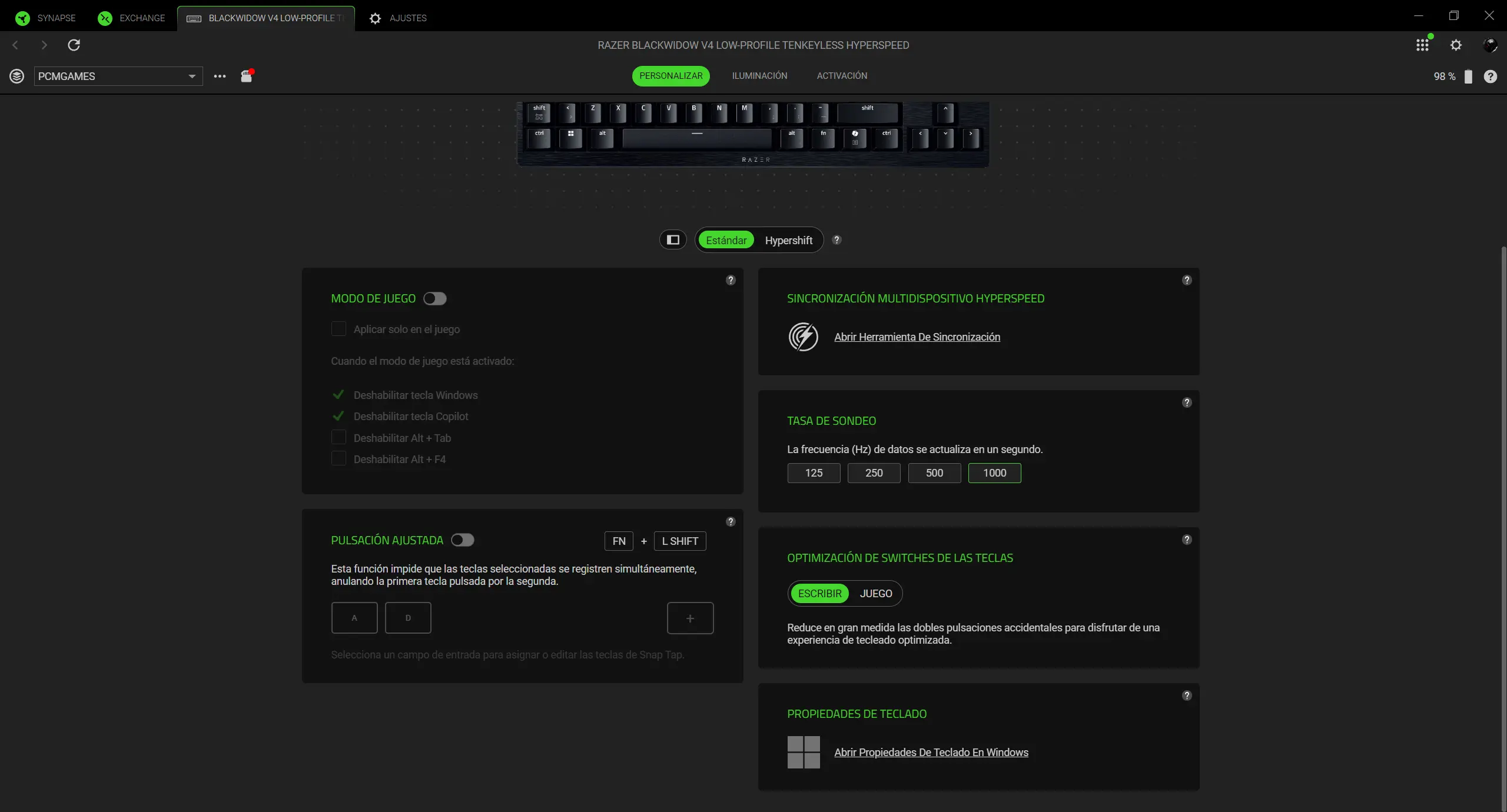 Razer BlackWidow V4 Low-Profile Tenkeyless HyperSpeed
