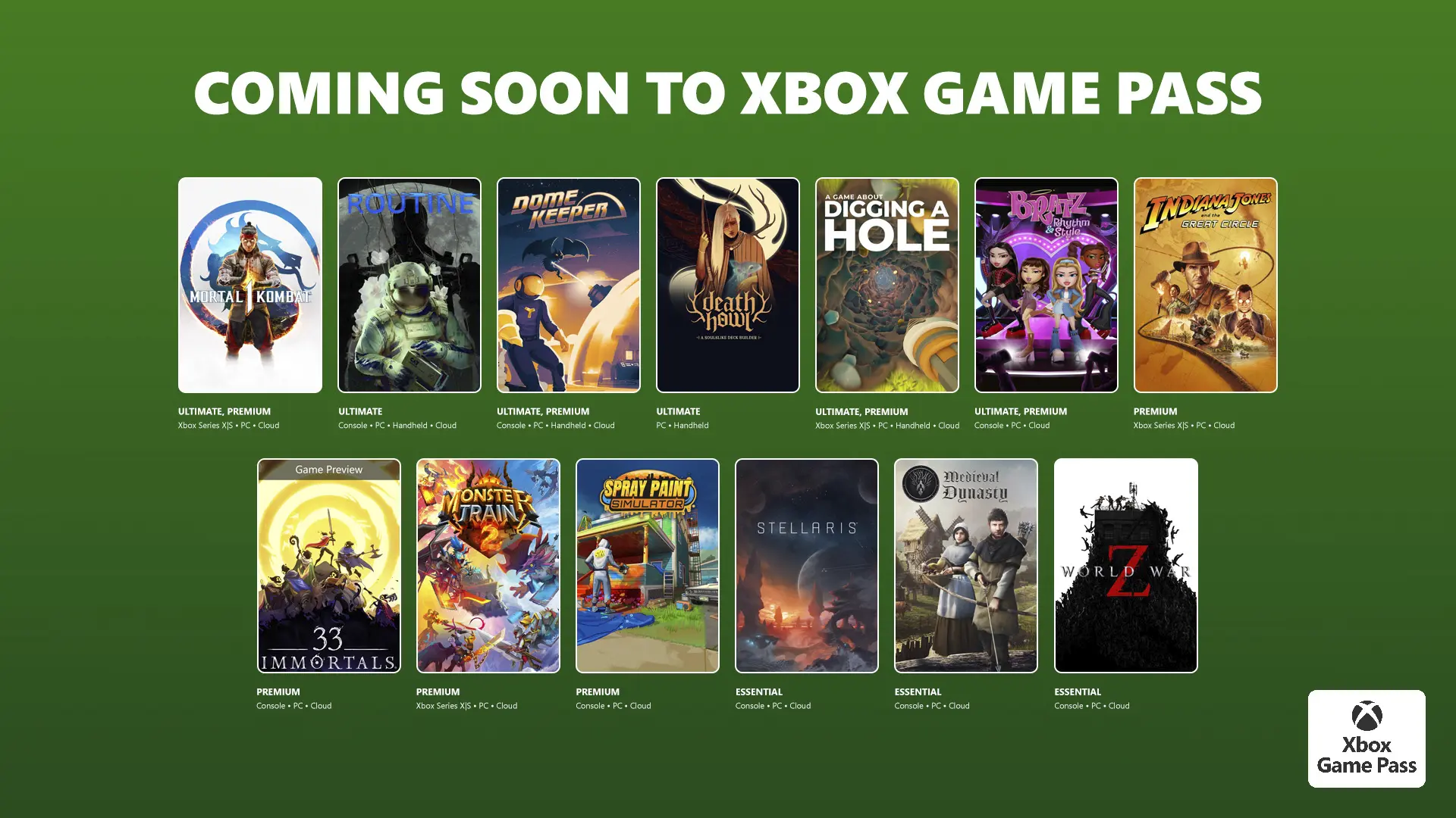 Xbox Game Pass de diciembre 2025