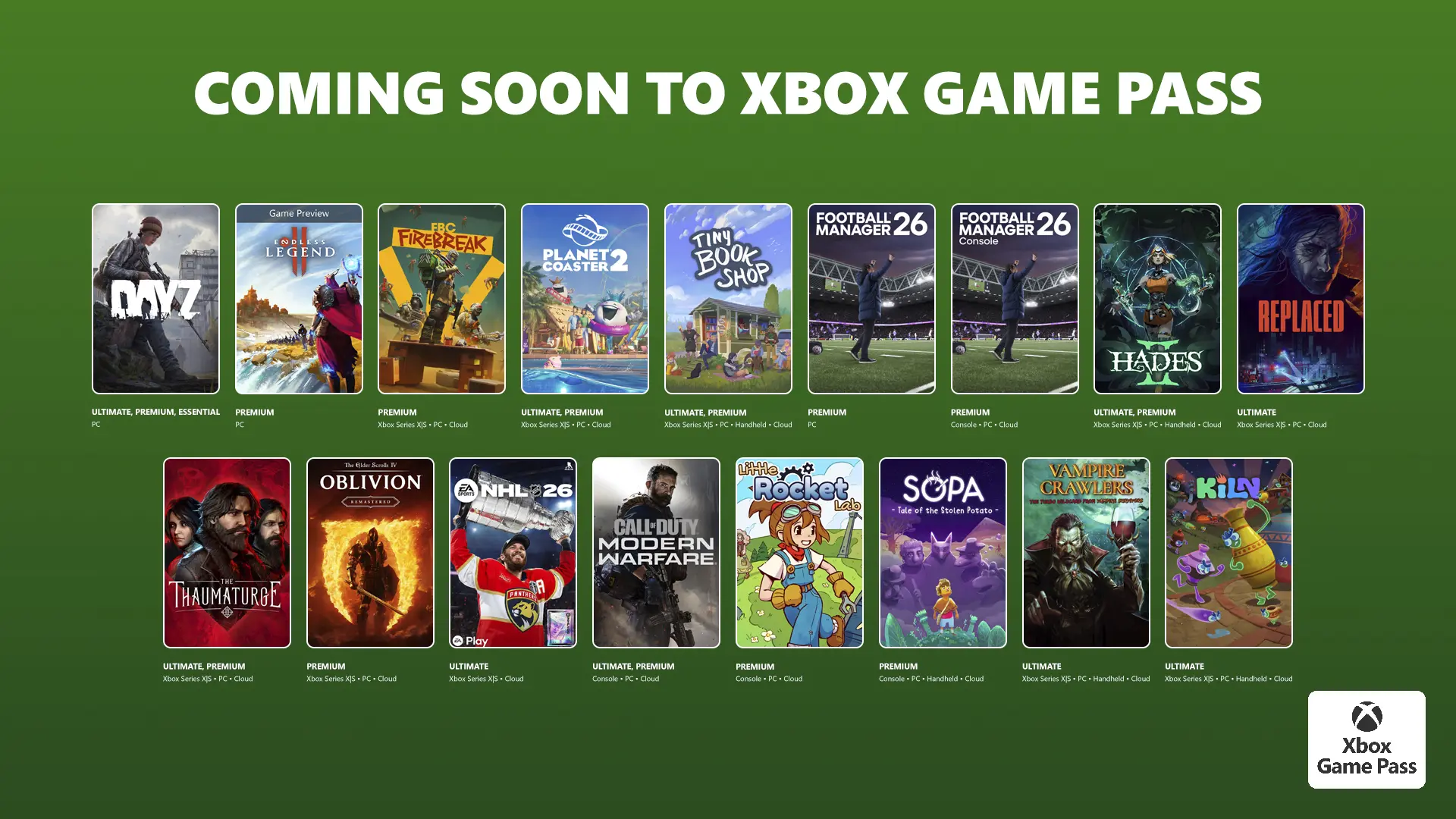 Xbox Game Pass de abril 2026