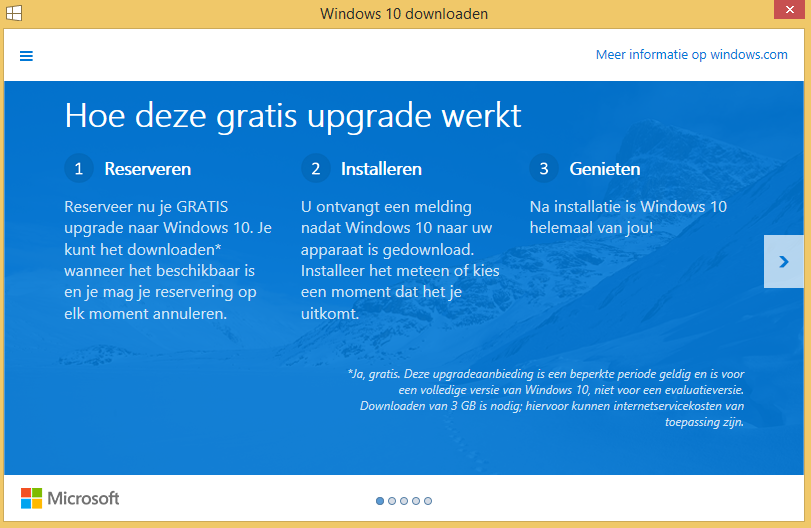 windows 10 reserveren