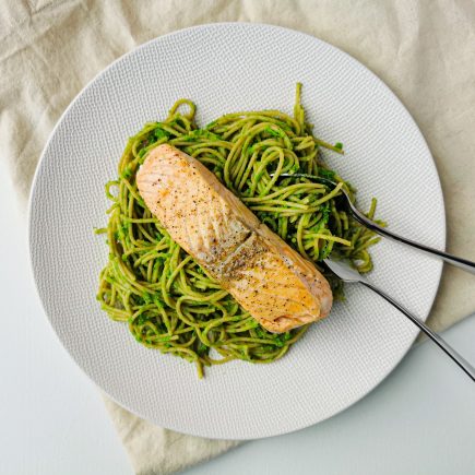 Foto van de spaghetti met zalm van Peanuts & Nutmeg