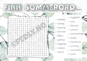 Finn sommerord (nivå 2)