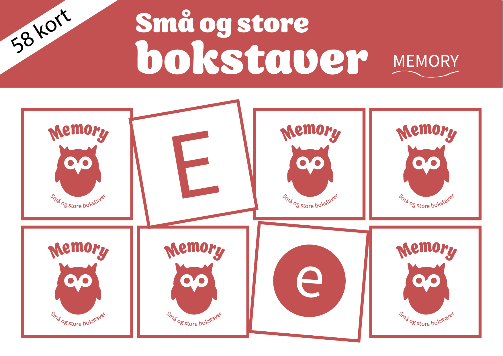 Memory: små og store bokstaver – Pedly