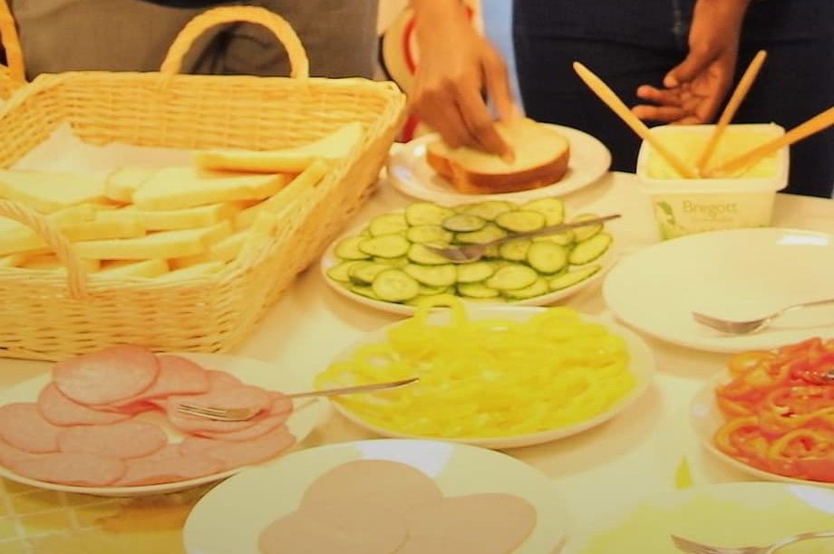 Fika on table after church service at Pentecost International. Lund