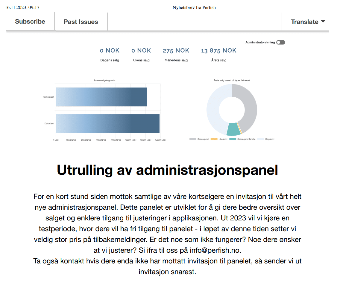 Nyheter. Perfish fiske. Kjøpe fiskekort