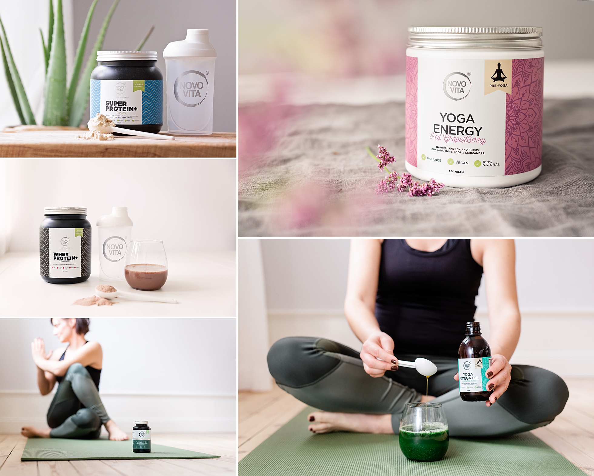 Product photos of yoga healthcare products