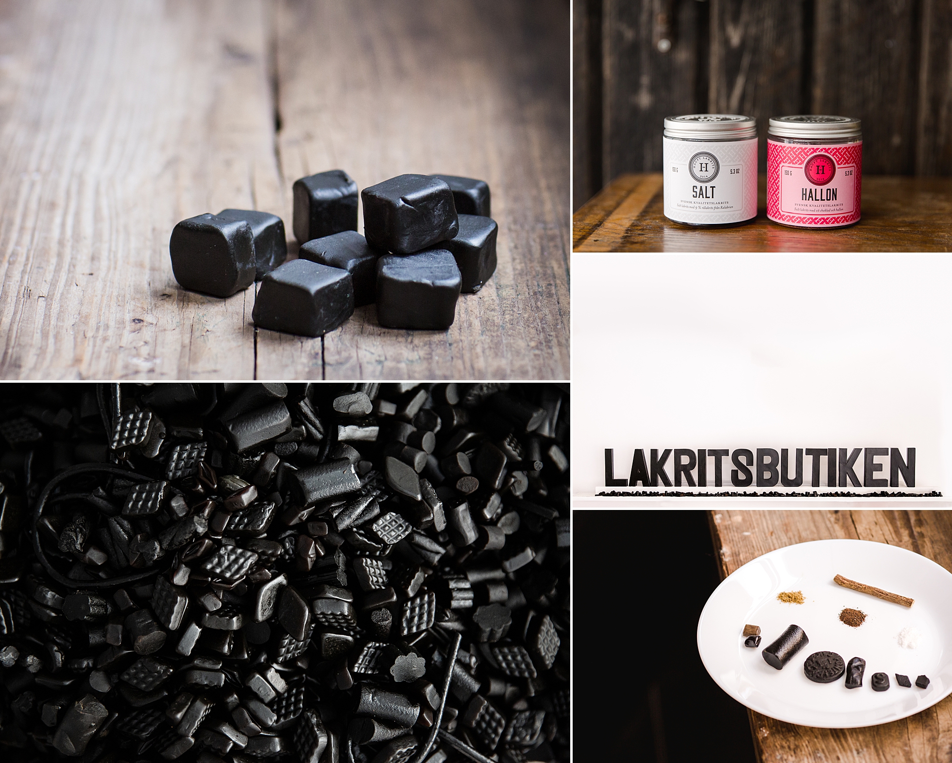 Product photos of licorice from Lakritsbutiken